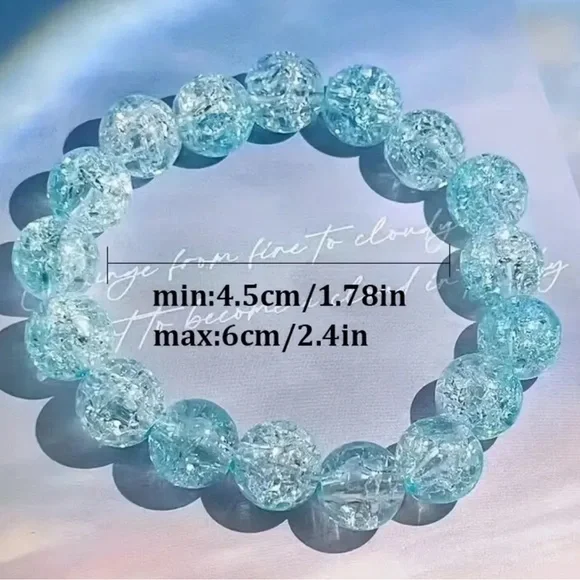 NWT! Fashion Cherry Blossom Glass Bracelet, Gradient Color Hand string set. - Picture 4 of 4